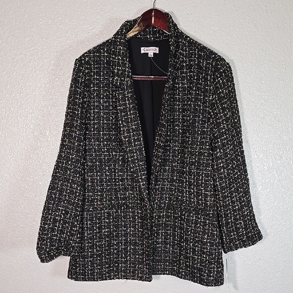 Nanette Lepore Jackets & Blazers - Nanette Lapore Women's Black Tweed Jacket Size XL